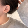 精致锆石耳圈女圆圈耳环2024耳饰，轻奢高级感通勤耳扣耳钉