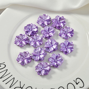 紫色树脂花朵耳钉耳环贴片，diy耳饰品发夹材料配件
