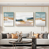地中海抽象客厅装饰画沙发背景墙晶，瓷画现代简约壁画轻奢三联挂画