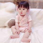 宝宝夏款中国风连体衣新生婴儿三角，爬服哈衣包(哈衣包)屁衣汉服女童6个月
