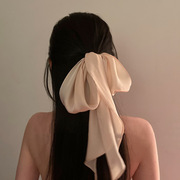 复古法式纯色丝巾飘带纯欲温柔港风时尚超仙气质高级感绑发带