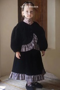 coco&bonjour童装丝绒，复古拼接套装，加绒两件套2023秋冬女童