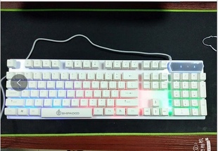 十八渡D280键盘鼠标套装有线 网咖游戏防水发光背光键鼠套装