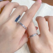 ins简约英文字母情侣戒指时尚气质钛钢食指戒指不掉色指环高颜值