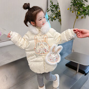 女童冬装羽绒服2023洋气，加厚宝宝棉衣，冬季棉袄儿童装棉服外套