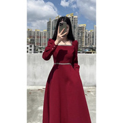 XZOXZO新中式女装红色订婚礼服旗袍敬酒服新娘结婚回门连衣裙秋冬