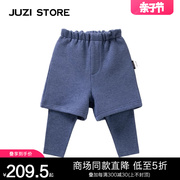 juzistore童装加厚绒布，精灵下装假两件长裤中性男童女童1040402