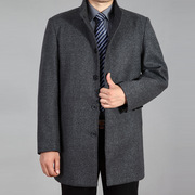 冬季男式商务休闲毛呢 男士外套加绒立领呢子大衣