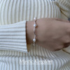 S925纯银手链女弯管珍珠可调节手环显瘦天然淡水珍珠手环配饰