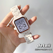 适用AppleWatch9苹果手表表带iWatch8/7树脂S9S8女生iWatchS6陶瓷ins保护壳AppleWatchS5套Ultra表壳S7女SES6