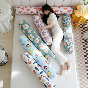 纯棉加长床边婴儿孕妇侧睡长条枕抱枕可拆洗全棉可爱圆柱形枕头套