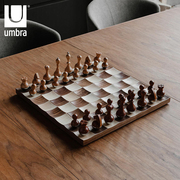 umbra国际象棋大号西洋棋比赛专用学生儿童益智棋牌高档实木棋盘
