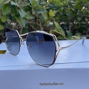 海伦凯勒眼镜2023年太阳镜女士渐变色大框防紫外线墨镜H2520