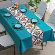 桌布免洗防油防水防烫客厅，茶几台布长方形中式椭圆，餐桌垫pvc卓布