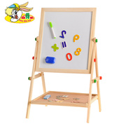 儿童画板双面磁性多功能木制黑板，实木大号可升降支架式宝宝玩具