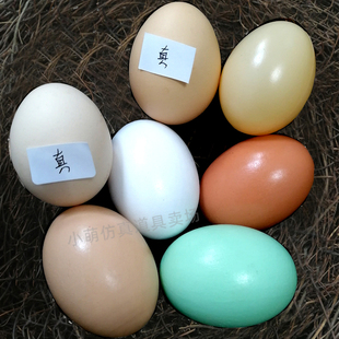 假鸡蛋仿真鸡蛋模型引窝实心塑料木玩具鸭蛋假蛋道具鸡窝绿色白色