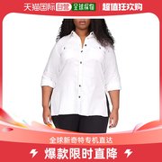 香港直邮潮奢 Michael Kors 迈克高仕 女士加大码亚麻粗纺长衫