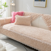 冬季毛绒沙发垫布艺防滑玫瑰绒坐垫简约现代沙发套客厅万能沙发罩