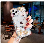 iphone1415手机壳创意香水瓶，苹果1312pro水钻花朵透明软套适用