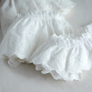 花边辅料白色棉布刺绣皱褶，花边童装娃衣，布艺裙摆装饰材料