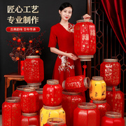 中国风户外防水仿古羊皮灯笼，广告印字定制红吊灯挂饰中式手工宫灯