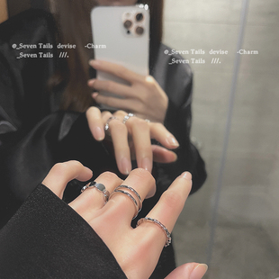 三件套冷淡风时尚戒指女2022年开口小众设计个性日系网红指环