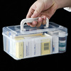 便携式双层药物整理盒家用透明紧急医药箱小型手提医护箱收纳盒