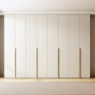 enf级实木衣柜家用卧室现代简约小户型奶油风，柜子主卧组装大衣橱