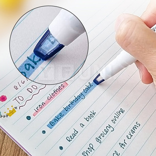 三菱双头荧光笔pus103t透明日本uni记号笔手账划重点标记笔学生单支propus学习文具彩笔可视窗淡彩透视萤光笔
