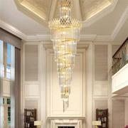 别墅楼梯水晶灯金色客厅，灯具大气创意吊灯餐厅，灯过道大堂酒店