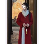 2023年穿搭一整套中式国风红色，战袍马面裙子两件套装，女秋冬季