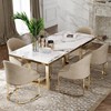 意式大理石餐桌椅，组合长方形简约港式轻奢客厅，北欧桌子家用