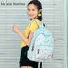 Mr.ace homme学生书包女生印花双肩包少女日韩学院风帆布电脑背包