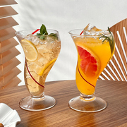 创意个性水果茶杯网红餐厅玻璃杯，果汁气泡水杯，冷饮料杯ins风杯子