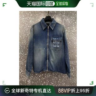 香港直邮givenchygivenchy男款，蓝色翻领长袖，衬衫bm61035yab