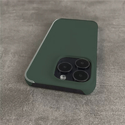 纯色墨绿适用苹果15手机壳13iphone14promax半包SE菲林XR硬壳xs保护套8plus超薄7镜头大孔12mini高级感11