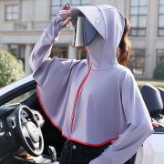 电动车防晒衣装备女遮阳罩骑车衫自行车，披肩夏季电瓶摩托防紫外线