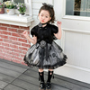 洛丽塔女童公主裙夏季2024儿童中国风套装，小女孩黑色汉服裙子