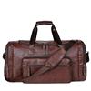 超大容量欧美男士pu皮，旅行包荔枝纹复古出差手提包，单肩斜挎行李包