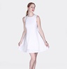 法式复古圆领白色礼服轻奢小众高端级收腰气质名媛A字蓬蓬连衣裙