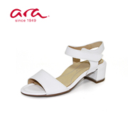 ara德国鹦鹉舒适女鞋 夏季一字型搭扣露趾粗跟全凉鞋 G楦9S15903