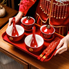 敬茶杯子结婚喜碗套装红色改口盖碗一对茶具碗筷陪嫁婚礼用品大全