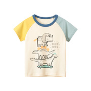 三折品牌撤柜亲子童装夏季恐龙男短袖T恤半袖儿童装