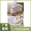 水洗棉格子韩式半月牙枕头，荞麦壳填充枕芯外套，内胆套拉链可拆
