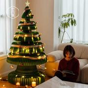 折纸圣诞h树装饰创意，桌面客厅摆件家居，饰品商场橱窗道具挂饰