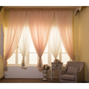 定制美式纯色窗帘窗纱白纱半遮光纱帘成品客厅卧室飘窗落地窗