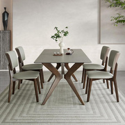 岩板餐桌现代简约轻奢白蜡木桌子椅客厅，小户型家用长方形饭桌实木