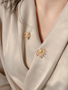 天然珍珠锆石烟花蝴蝶结镀金防走光胸针胸花气质领针衬衣开衫搭扣