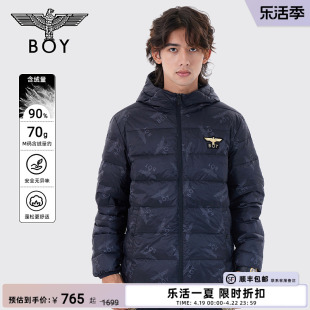 boylondon秋冬情侣款，外套老鹰满印潮牌连帽，防风保暖羽绒服n28015