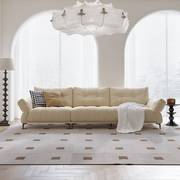 莎美诗现代轻奢沙发直排简约风格客厅布艺沙发组合网红奶油风
